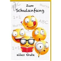 Verlag Dominique Grußkarten Schulanfang - Karte mit Umschlag - Smileys