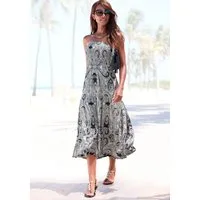 LASCANA 2-in-1-Kleid, als Rock oder Kleid tragbar, gesmocktes Oberteil Sommerkleid mit Alloverprint, Bandeaukleid, Jerseyrock, Maxirock