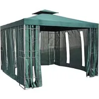 habeig Pavillonseitenteil Pavillon Seiten mit Fenster & Reißverschluß an jeder Seite 4-Stück, aufklappbar, komplett schließbar