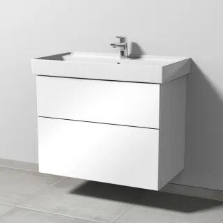 Sanipa 3way Waschtischunterbau zu Villeroy & Boch Collaro Waschtisch mit 2 Auszügen, Weiß-Glanz SF83678