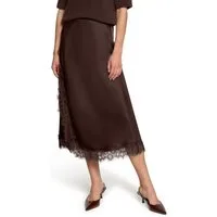Zero Midirock Damen mit Spitze Spitze