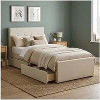 Homestyle4u Polsterbett 90x200 120x200 140x200 Doppelbett Bettgestell Stauraum mit Kopfteil (Set, Set, mit Lattenrost, 2 Bettkästen / Schubläden), 90x200, mit Stauraum
