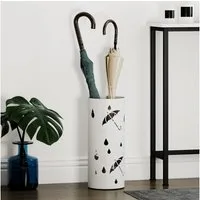 HOMCOM Schirmständer mit abnehmbare Tropfschale (Regenschirmständer, 1 St., Schirmständer), für Gehstöcke & Regenschirme Stahl Ø17 x 41 cm Weiß
