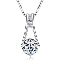 ROUGEMONT Kette mit Anhänger Extravagante Moissanit Damen Halskette 1,0ct 925 Sterling Silber Gold, Echtschmuck mit Echtheitszertifikat