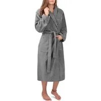 normani Damenbademantel Damen Premium Bademantel Basic, 122, Baumwolle, Schalkragen, Bindegürtel, Saunamantel aus weicher Baumwolle