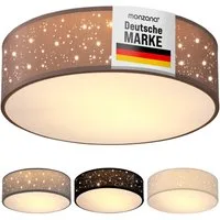 monzana Deckenleuchte, 30 cm, Sternenhimmel Rund Stoffschirm 30 cm 1-Flammig E27 Modern