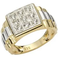 Firetti Fingerring Schmuck Geschenk Silber 925 Herrenring Silberring Siegelring Pavé, mit Zirkonia (synth)