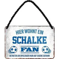 schilderkreis24 Metallschild Hier Wohnt ein Schalke Fan