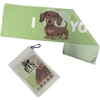 speecheese Sporthandtuch I love YOU! Dackel Eishandtuch XL mit Herzmotiv