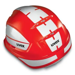 uvex pheos B Schutzhelm mit Reflexset L - mit Lüftung - konvent. Innenausstattung - langer Schirm  rot 51 cm - 61 cm - 9772326
