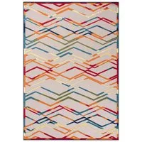 Mazovia Designteppich In- & Outdoor Teppich Wetterfest & UV-beständig Balkon - Bunt, 80 x 150 cm, Höhe 6 mm, Kurzflor, Weich, Pflegeleicht, Flachgewebe