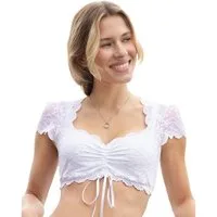 Nina Von C. Dirndlbluse Spitzen Bluse 'Valeska' Kurzarm 48462971, Weiß