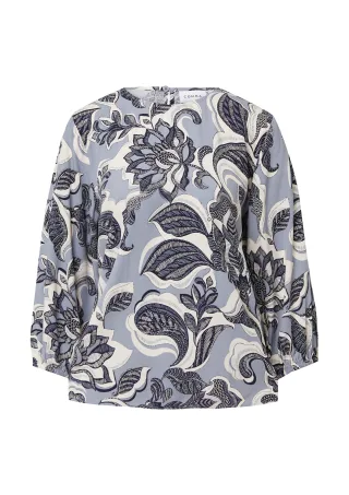 comma - Bluse blau/weiß/schwarz - Gr. - 36