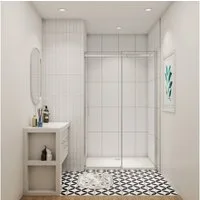 Duschparadies Dusch-Schiebetür 6mm ESG Schiebetür Nischentür Duschkabine Duschabtrennung Duschwand, 100x195 cm, Sicherheitsglas