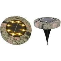 BURI Gartenleuchte LED Solarleuchte Steinoptik warmweiß Gartenleuchte Leuchtstein Gartend