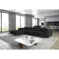 thematys Ecksofa ALVARO MAXI 355 x 204cm mit Schlaffunktion & Bettkasten –, L-Sofa mit 4 verstellbaren Kopfstützen, Samt (Monolotith), oder Cord (Poso) - L-Form, XL-Wohnlandschaft, 355 cm breit