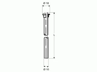 Schell Kupferrohr 1/2" Lötnippel d:10mm 500mm chrom 235020699