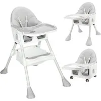 oyajia Kinderstuhl 3-in-1 Kinderstuhl, Kombistuhl, Babystuhl, 7-stufig höhenverstellbar (Verstellbare Kinderstuhl wächst mit Ihrem Kind von 6 Monaten bis 5 Jahren), Babystuhl mit Tablett und 5-Punkt-Gurt, Fußstütze, Einfach zu Reinigen