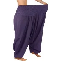 Leucht-Welten Haremshose Extragroße Haremshose XXL Aladinhose für Damen und Herren Lila Pumphose aus Baumwolle