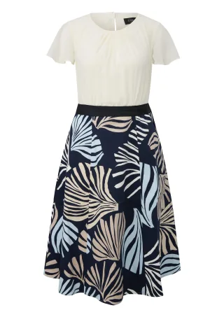 s.Oliver BLACK LABEL - Kleid blau/beige - Gr. - 40