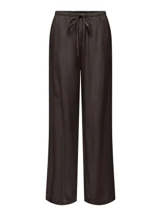 JDY - JDYCAYA LINEN MW PANT WVN NOOS Chocolate Torte - Gr. - 32