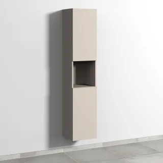 Sanipa 3way Hochschrank mit 2 Türen und 1 offenem Fach, Kaschmir-Matt SP1151U