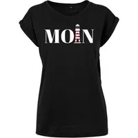 Youth Designz Print-Shirt "Moin mit Leuchtturm" Damen T-Shirt Statement Geschenk Frauen Motiv mit stylischen und schlichten Aufdruck für Frauen