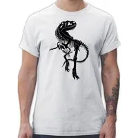 Shirtracer T-Shirt T-Rex Skelett - schwarz Tiere Zubehör
