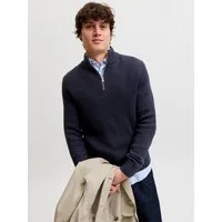 Jack & Jones Troyer JJPANNEL KNIT HALF ZIP AW26 Materialmix, regular fit