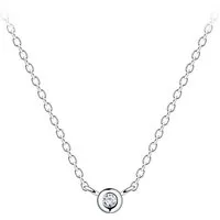 ALEXANDER YORK Kette mit Anhänger SOLITÄR weiß, 2-tlg., 925 Sterling Silber