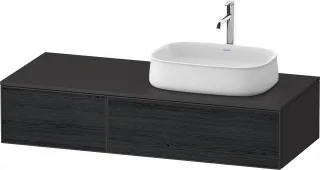 Duravit Zencha Konsolenwaschtischunterbau wandhängend Eiche Schwarz & Graphit Matt & Supermatt 1300x ZE4817016800000