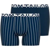 TOM TAILOR Boxershorts Kentucky (2er Pack) weich, bequem, eng, elastisch, atmungsaktiv Logobund, Baumwollmix