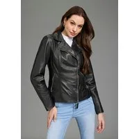 Bruno Banani Lederjacke figurenbetont, mit Reißverschlus für Casualmode