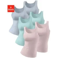 petite fleur by Lascana Achselhemd (6er-Pack) aus reiner Baumwolle, Tanktop, Unterziehshirt