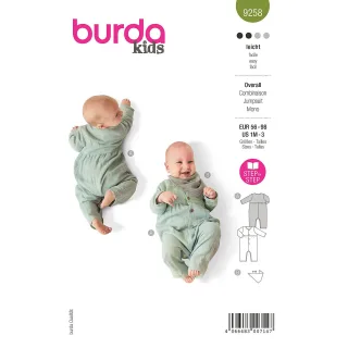 burda Schnitt 9258 "Overall & Halstuch" für Babys & Kleinkinder