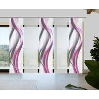 Vision S Schiebegardine CARA (5 St), Paneelwagen, halbtransparent, Schiebevorhang,Bambusoptik,Digitaldruck,SET