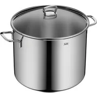 Silit Gemüsetopf Suppentopf Induktion mit Glasdeckel, Cromargan® Edelstahl Rostfrei 18/10 (Set, 2-tlg), für alle Herdarten geeignet, Kochtopf mit extra hohem Rand 12l