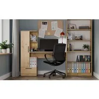 Raumhirsch Furniture Schreibtisch mit Schublade, Schreibtisch, Büroschreibtisch (Maße 143 x 140 x 50 cm, Regalaufsatz), Regalaufsatz, funktionale Aufteilung, zeitloses Design