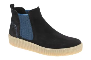 Gabor Damen Stiefeletten 73.731.16 in Pazifik/Natur Blau - Bequeme Chelsea-Boots