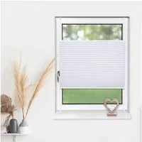 Deco-Raum Plissee Basic, blickdicht, Klemmträger, auf dem Fenster-/Türrahmen, Klemmfix, einfache Montage, in verschiedenen Farben und Größen ohne Bohren