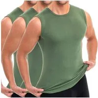 HERMKO Unterhemd 3040 (Pack, 3er) 100 % BioBaumwolle Tank Top Muskelshirt Rundhals-Ausschnitt