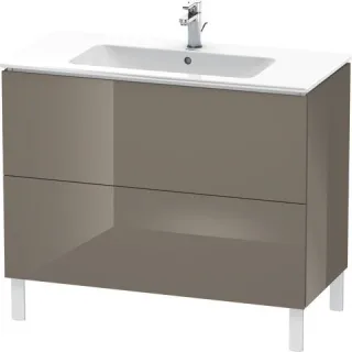 Duravit L-Cube Waschtischunterbau bodenstehend Flanell Grau Hochglanz 1020x481x704 mm - LC662708989 LC662708989