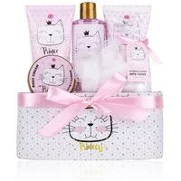 ACCENTRA Pflege-Geschenkset "Princess Kitty" Geschenkset für Kids & Teens im Deko-Körbchen, 7-tlg., mit Aufbewahungsbox im Kätzchen-Design