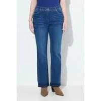 Ulla Popken Regular-fit-Jeans Bootcut-Jeans Sarah ausgestellt Fransensaum