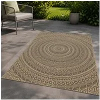 TaraCarpet Teppich TaraCarpet Regina Mandala Wohnzimmer,Schlafzimmer,Esszimmer natur, rechteckig, Höhe: 7 mm, Küche Flur Terrasse Garten Balkon 80x150