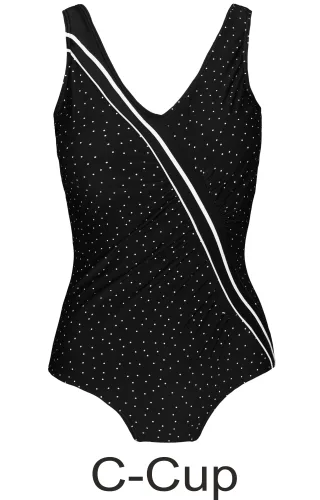 IN LINEA - Da.-Badeanzug black dots
