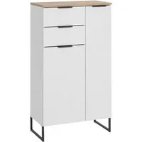 moebel-dich-auf Kommode ASPEN (Highboard, Badschrank mit 2 Schubkästen, in Schwarz matt, Weiß matt), Breite 60 cm