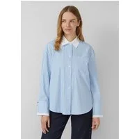 s.Oliver Langarmbluse Bluse Popeline-Bluse im Relaxed Fit mit Manschetten-Detail