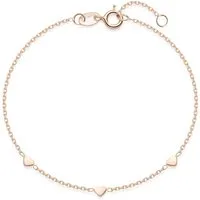 Materia Armkette Damen Rosegold Herzen filigran SA-104-Rosegold, Sterlingsilber, rosevergoldet