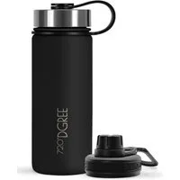 720°DGREE Trinkflasche Isolier Trinkflasche noLimit Edelstahl mit Sportdeckel onyx black 0,5l